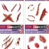 Halloween|Haavat, Arvet Ja Tekoiho>Goodmark Europe NV, Industrielaan 15, 8520 Kuurne, www.goodmarkgroup.com Arpisiirtokuvatatuointi, lajitelmatuote 4 erilaista