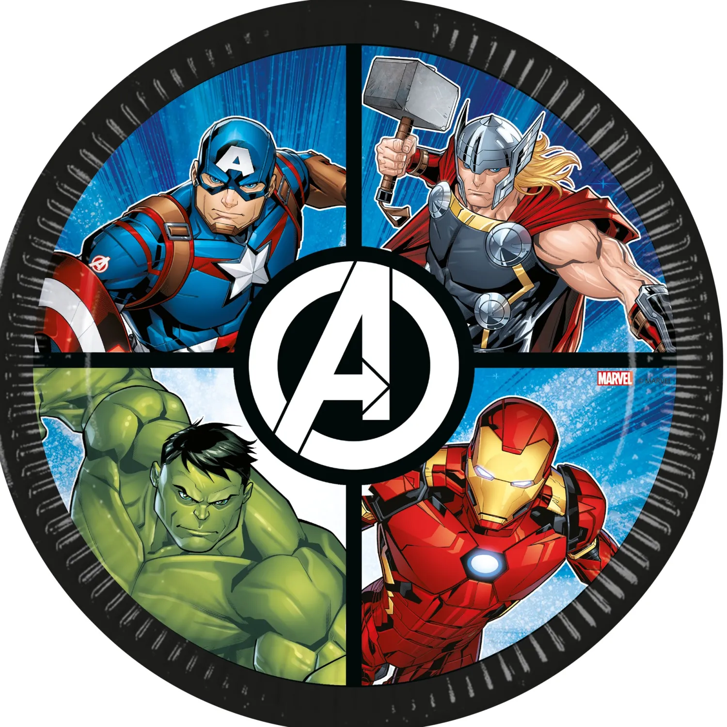 Lautaset>Procos S.A., 56th KLM Paleas Ethnikis, 320-11 Inofita Greece, www.procos.gr Avengers suuri pahvilautanen 23 cm 8 kpl/pkt
