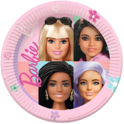 Lautaset|Barbie>Juhlamaailma Barbie suuri pahvilautanen 23 cm 8 kpl/pkt