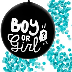 Vauvakutsut, Baby Shower|Vauvakutsut, Baby Shower>Boland Party Partners, P. O. Box 518, AK ALPHEN A/D RIJN, https://boland.eu Boy or Girl kumipallo vaaleansininen konfetti