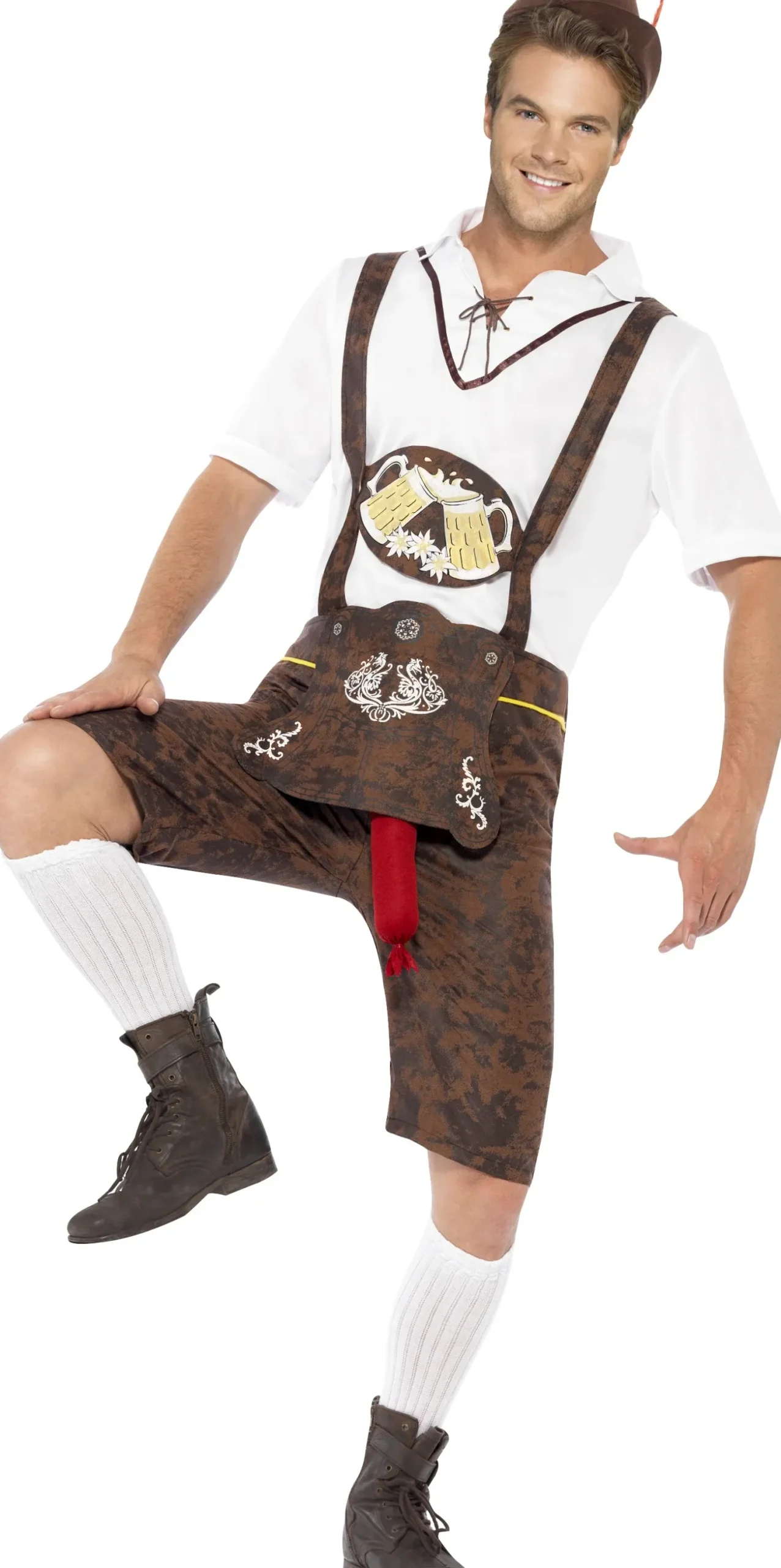 Penkkarit|Aikuisten Naamiaisasut>Smiffys II Ltd., New Lane, Leeds, LS11 5DZ United Kingdom, www.smiffys.com Brad Wurst Lederhosen aikuisten naamiaisasu