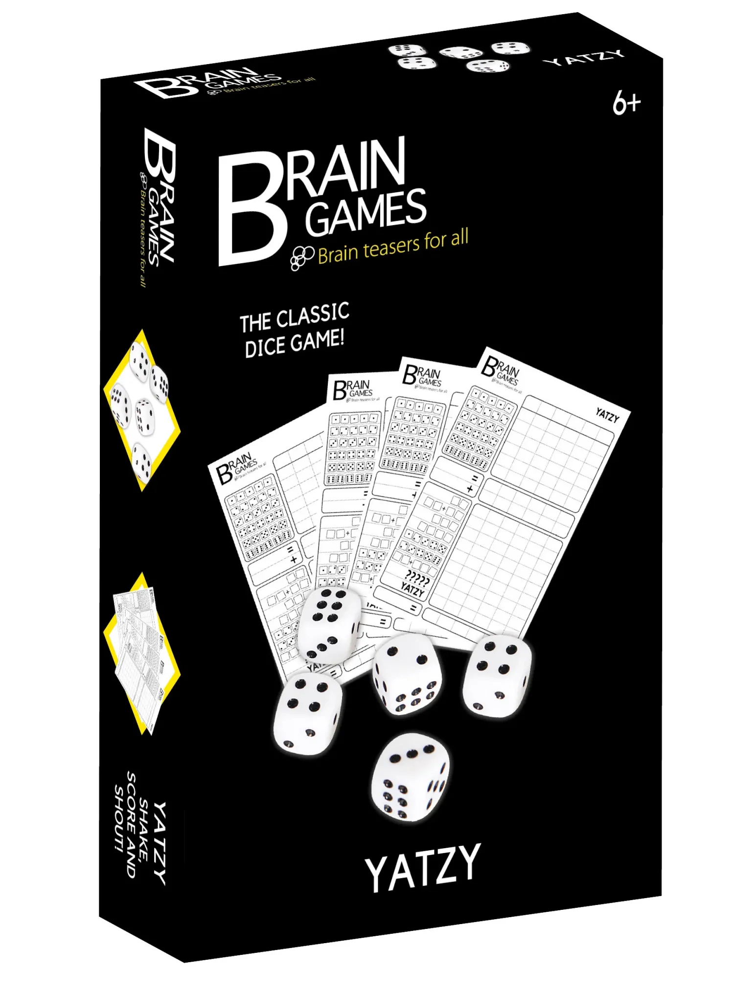 Muut Juhlatarvikkeet|Pelit Ja Leikit>Toyrock Oy, Lemminkäisenkatu 46, 20520 TURKU, www.toyrock.fi BRAIN GAMES YATZY