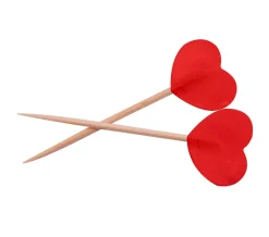 Leivontakoristeet|Muut Juhlatarvikkeet>Folat B.V. Cocktailtikku sydän punainen 6,5 cm 50 kpl/pkt