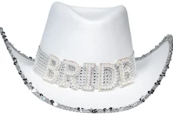 Muut Asusteet|Pannat, Kruunut Ja Tiarat>Boland Party Partners, P. O. Box 518, AK ALPHEN A/D RIJN, https://boland.eu Cowboy hattu bride valkoinen