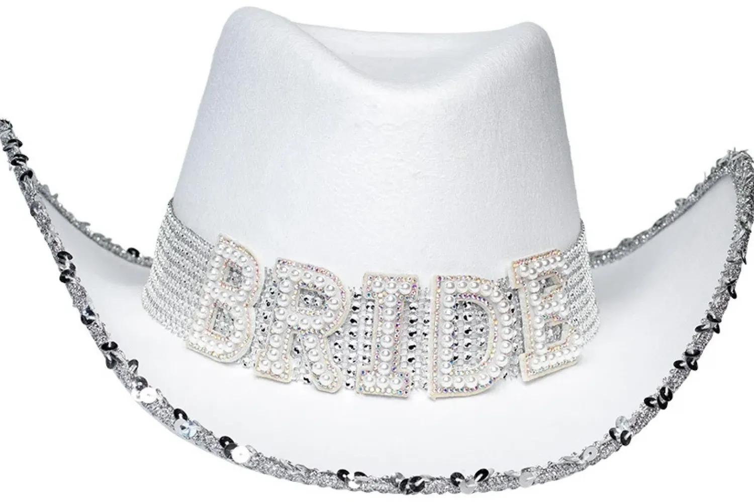 Muut Asusteet|Pannat, Kruunut Ja Tiarat>Boland Party Partners, P. O. Box 518, AK ALPHEN A/D RIJN, https://boland.eu Cowboy hattu bride valkoinen