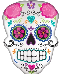 Muotofoliopallot|Halloween>Anagram International Inc, 7700 Anagram Drive, MN 55344-7307, USA, http://www.anagramballoons.com/ Day of the dead pääkallo muotofolio