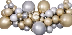 Häät|Häät>GE.MA.R.srl, Via Colle Marracone, 03034 Casalvieri (FR), www.gemar.it DIY Ilmapallokaari metallikromi kulta ja hopea