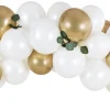 Penkkarit|Lakkiaiset Ja Valmistujaiset>PartyDeco sp. z o.o. sp. k., ul. Kolumba 1, 70-035 Szczecin, www.partydeco.com DIY ilmapallokaari valkoinen kulta 200 cm