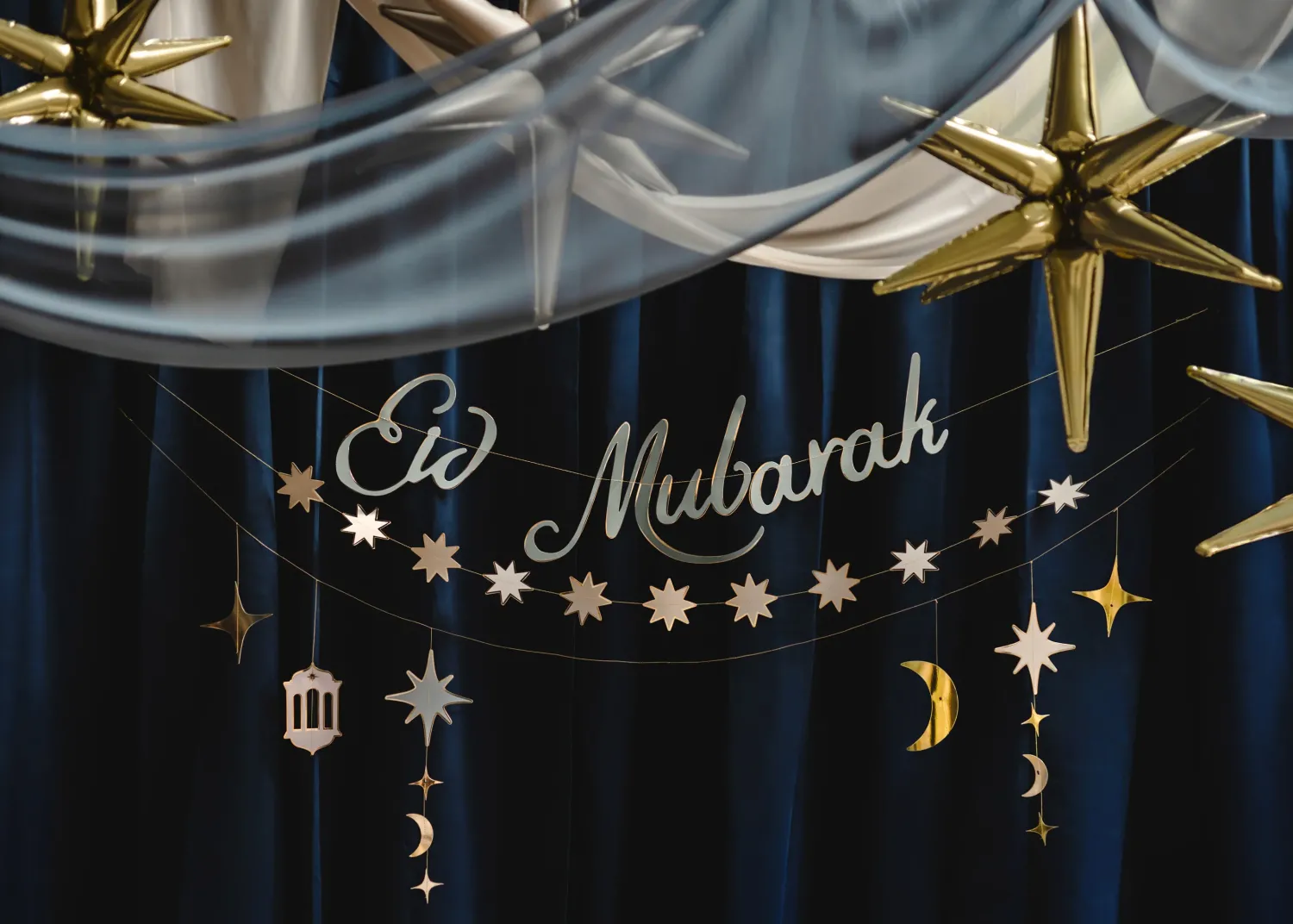 Muut Ripustettavat Koristeet|Eid Mubarak>PartyDeco sp. z o.o. sp. k., ul. Kolumba 1, 70-035 Szczecin, www.partydeco.com Eid Mubarak koristenauhat, pituus 2 m