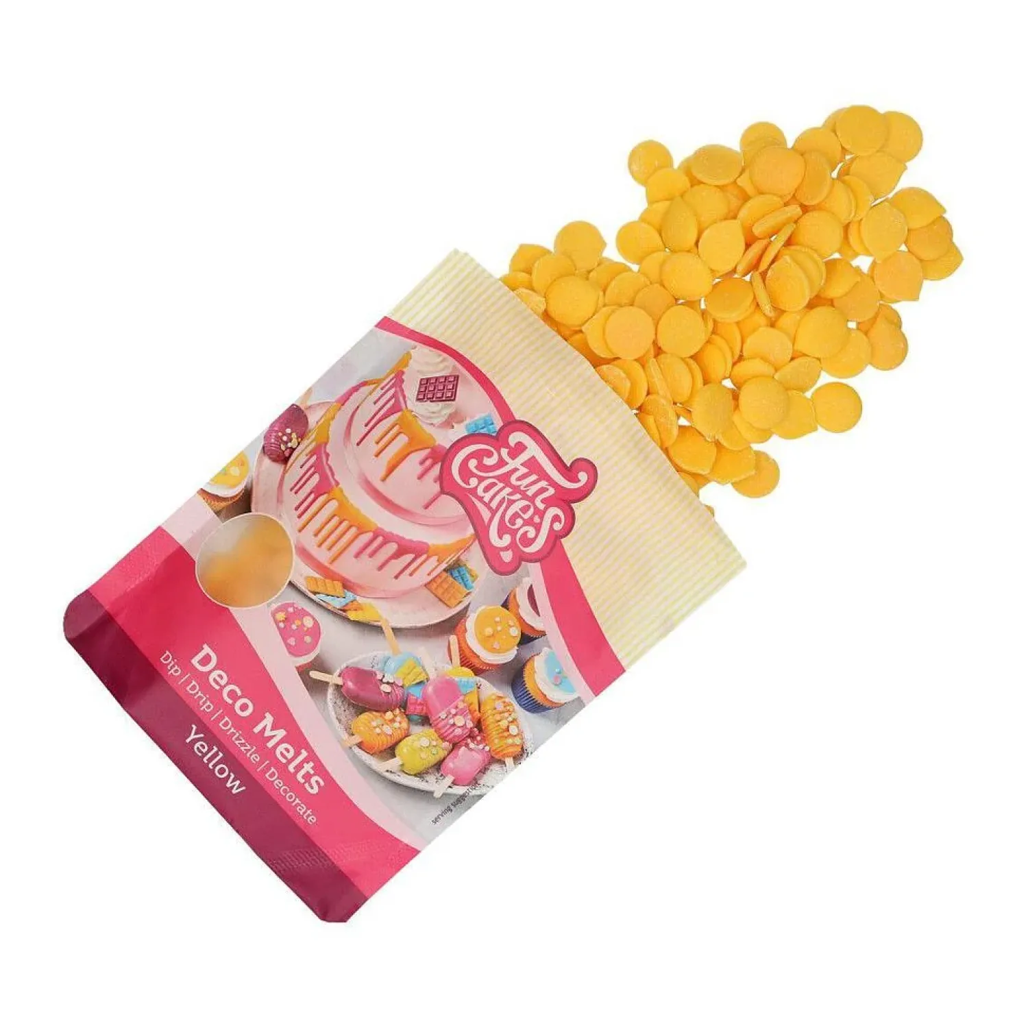 Pääsiäinen|Kakkukuvat Ja Syötävät Koristetarrat>Confetti Oy, Moukarikuja 4 C 1, 4300 TUUSULA, www.confetti.fi FunCakes Deco Melts -napit, keltainen
