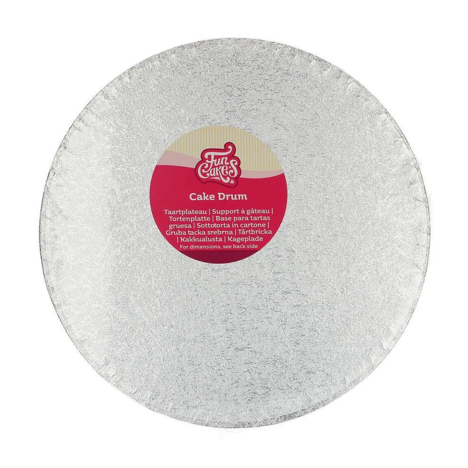 Häät|Häät>Confetti Oy, Moukarikuja 4 C 1, 4300 TUUSULA, www.confetti.fi FunCakes paksu kakkualusta, 27,5 cm hopea