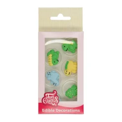 Leivontakoristeet|Kakkukuvat Ja Syötävät Koristetarrat>Confetti Oy, Moukarikuja 4 C 1, 4300 TUUSULA, www.confetti.fi FunCakes syötävä koriste, dinosaurus 12 kpl