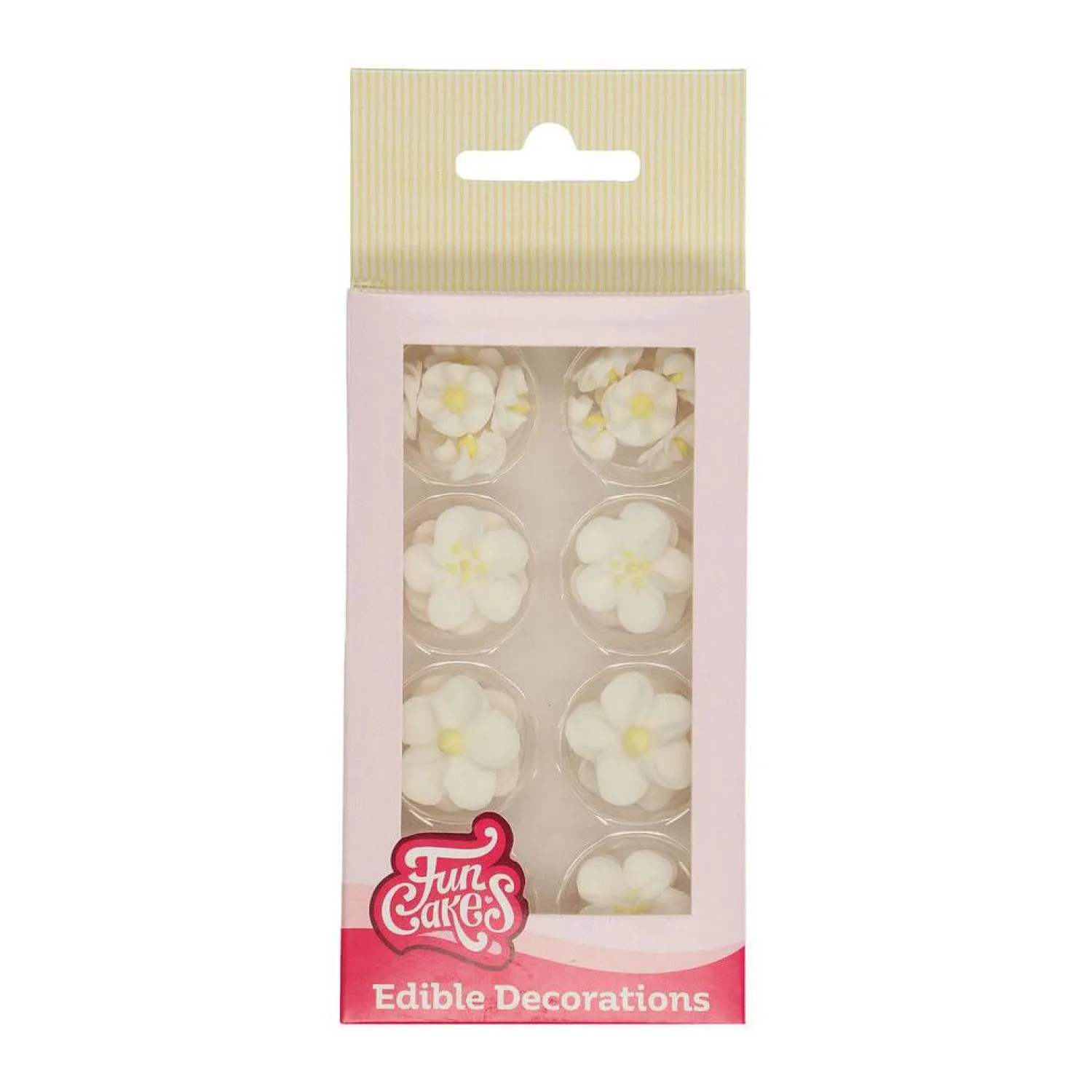 Häät|Häät>Confetti Oy, Moukarikuja 4 C 1, 4300 TUUSULA, www.confetti.fi FunCakes syötävä koriste, kukkalajitelma valkoinen/keltainen
