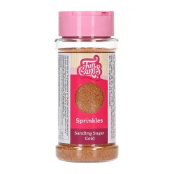 Leivontakoristeet|Kakkukuvat Ja Syötävät Koristetarrat>Confetti Oy, Moukarikuja 4 C 1, 4300 TUUSULA, www.confetti.fi FunCakes värisokeri, kulta 80 g