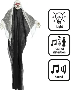 Ripustettavat Hahmot|Halloween>Boland Party Partners, P. O. Box 518, AK ALPHEN A/D RIJN, https://boland.eu Haamukoriste valolla ja äänellä 170 cm