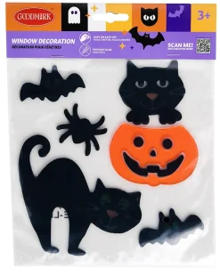 Ikkunakoristeet|Halloween>Goodmark Europe NV, Industrielaan 15, 8520 Kuurne, www.goodmarkgroup.com Halloween ikkunakoriste kissat 20 x 20 cm