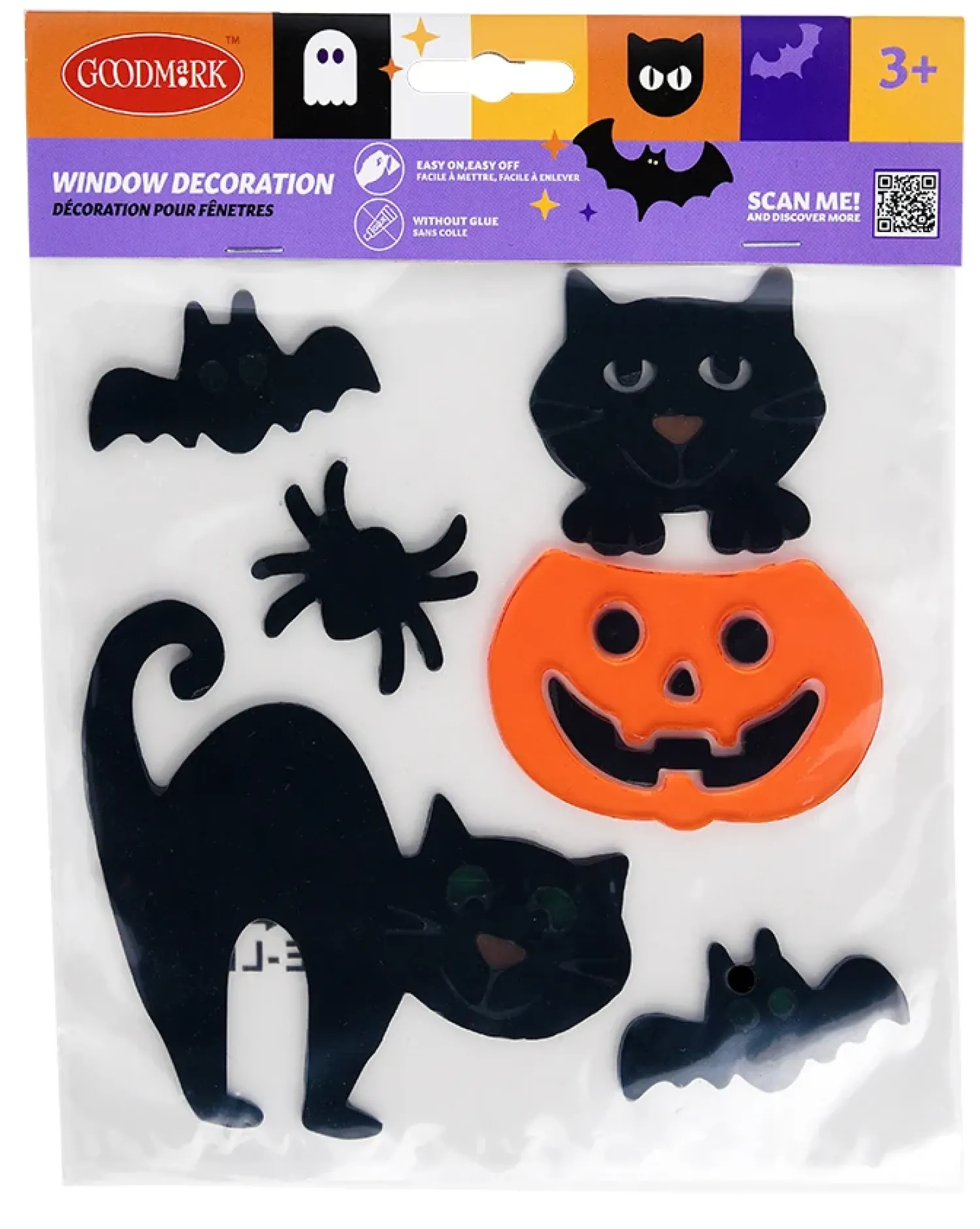 Ikkunakoristeet|Halloween>Goodmark Europe NV, Industrielaan 15, 8520 Kuurne, www.goodmarkgroup.com Halloween ikkunakoriste kissat 20 x 20 cm