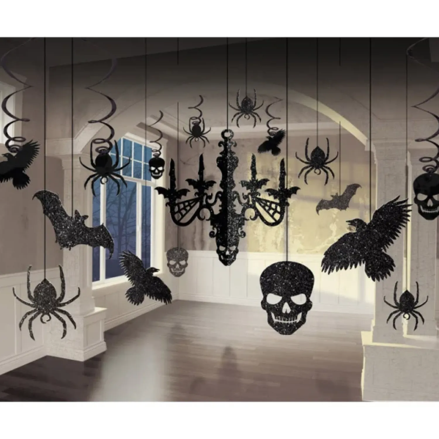 Muut Ripustettavat Koristeet|Halloween>IV Beck / Amscan Europe GmbH, Dettinger Str. 148, 73230 Kirchheim/Teck, Germany, www.amscan-europe.com Halloween koristelusetti, 17 kpl/pkt