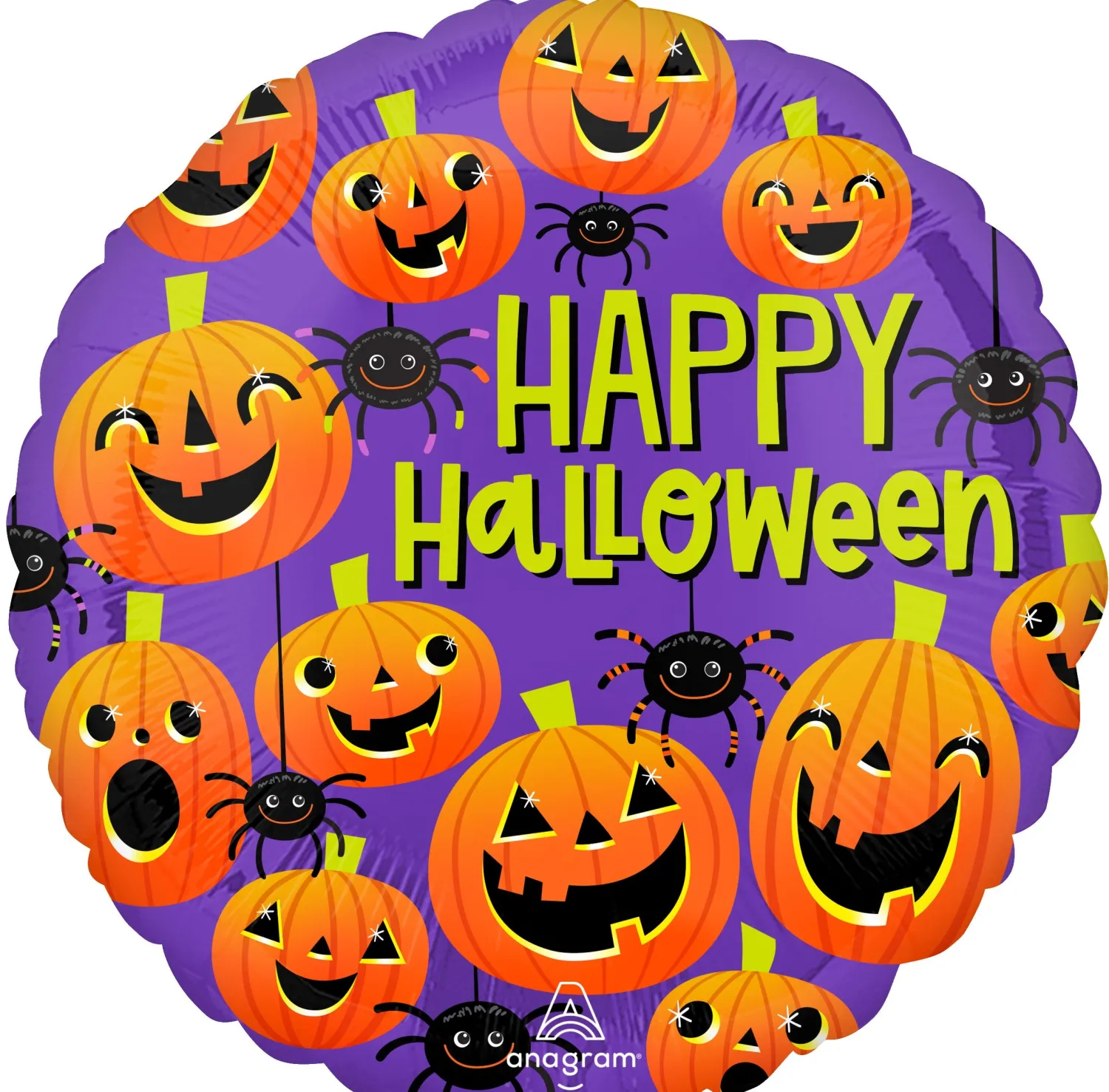 Pienet Foliopallot|Halloween>Anagram International Inc, 7700 Anagram Drive, MN 55344-7307, USA, http://www.anagramballoons.com/ Halloween kurpitsat ja hämähäkit foliopallo