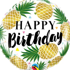 Pienet Foliopallot> Happy Birthday ananas foliopallo