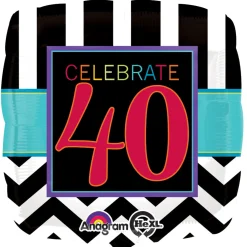Pienet Foliopallot>Anagram International Inc, 7700 Anagram Drive, MN 55344-7307, USA, http://www.anagramballoons.com/ Happy Birthday celebrate 40 foliopallo