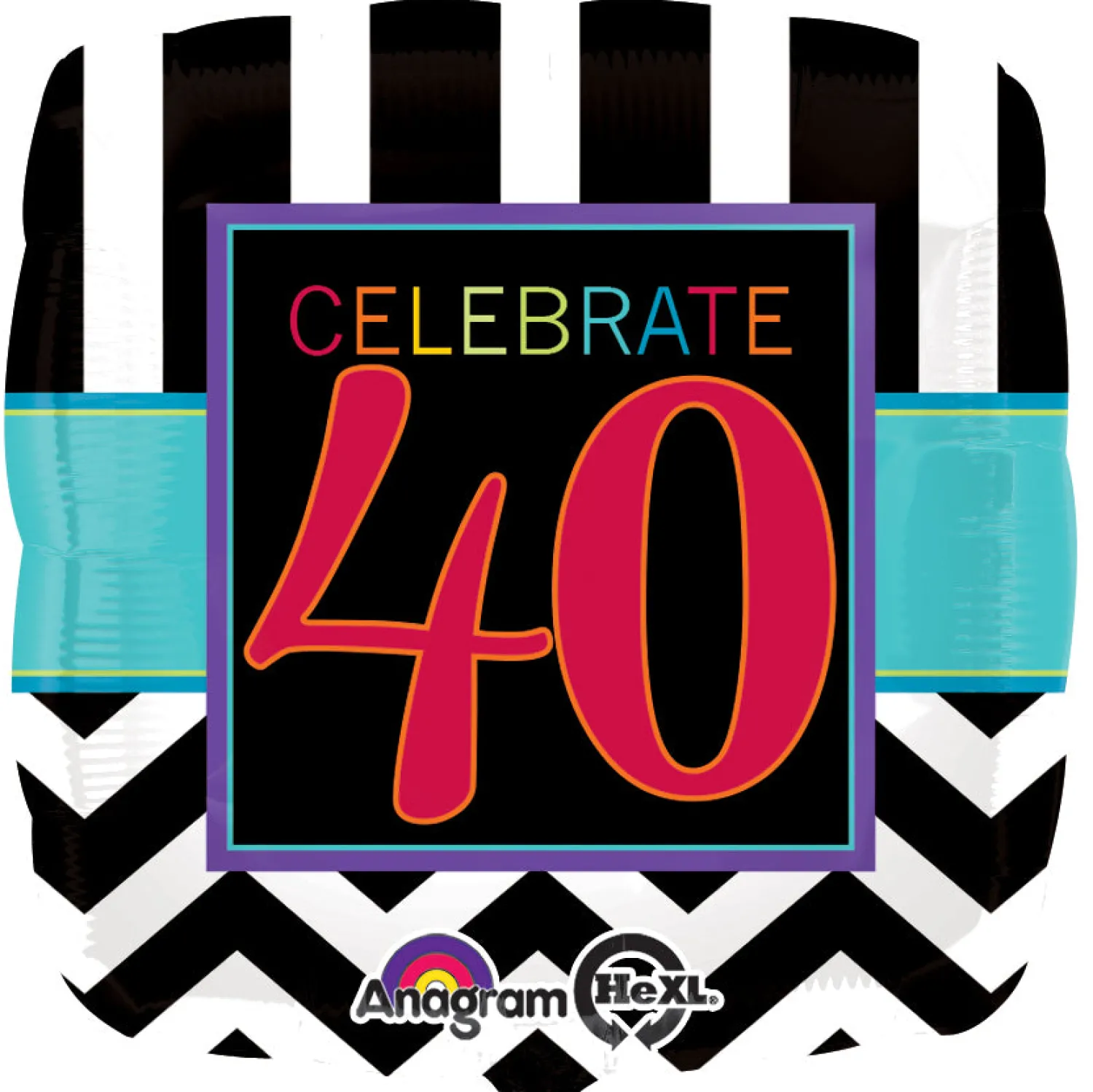 Pienet Foliopallot>Anagram International Inc, 7700 Anagram Drive, MN 55344-7307, USA, http://www.anagramballoons.com/ Happy Birthday celebrate 40 foliopallo