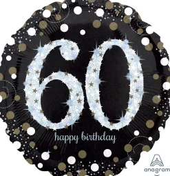 Pienet Foliopallot>Anagram International Inc, 7700 Anagram Drive, MN 55344-7307, USA, http://www.anagramballoons.com/ Happy Birthday 60 foliopallo
