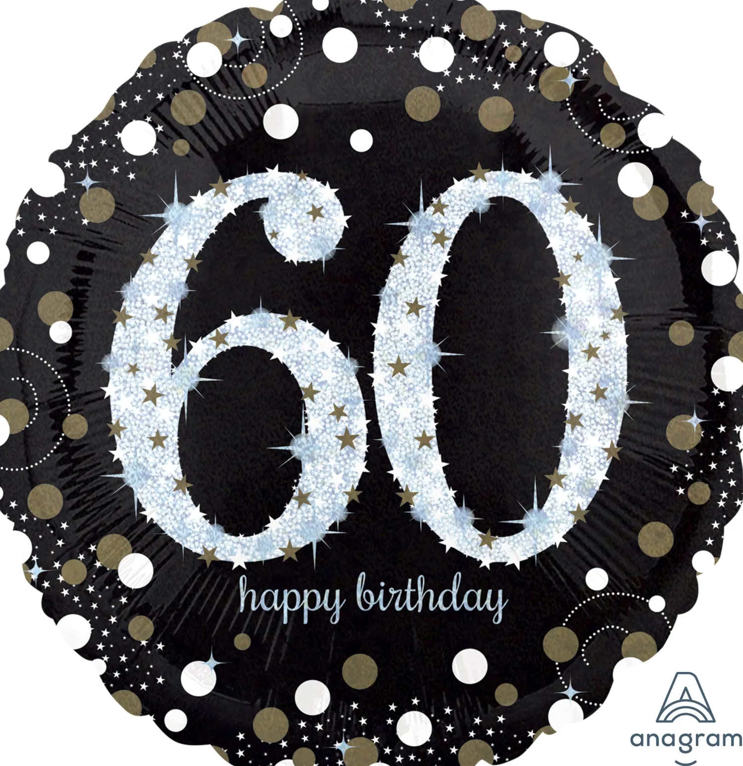 Pienet Foliopallot>Anagram International Inc, 7700 Anagram Drive, MN 55344-7307, USA, http://www.anagramballoons.com/ Happy Birthday 60 foliopallo