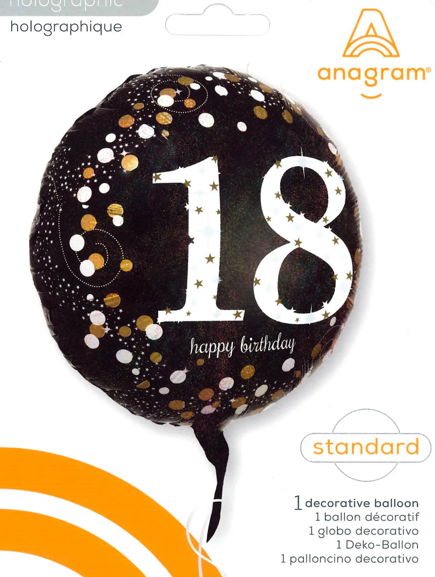 Syntymäpäivät|Syntymäpäivät>Anagram International Inc, 7700 Anagram Drive, MN 55344-7307, USA, http://www.anagramballoons.com/ Happy Birthday 18 foliopallo