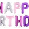 Erikoisilmapallot>PartyDeco sp. z o.o. sp. k., ul. Kolumba 1, 70-035 Szczecin, www.partydeco.com Happy Birthday ilmalla täytettävä foliopallosetti hopea-pinkki