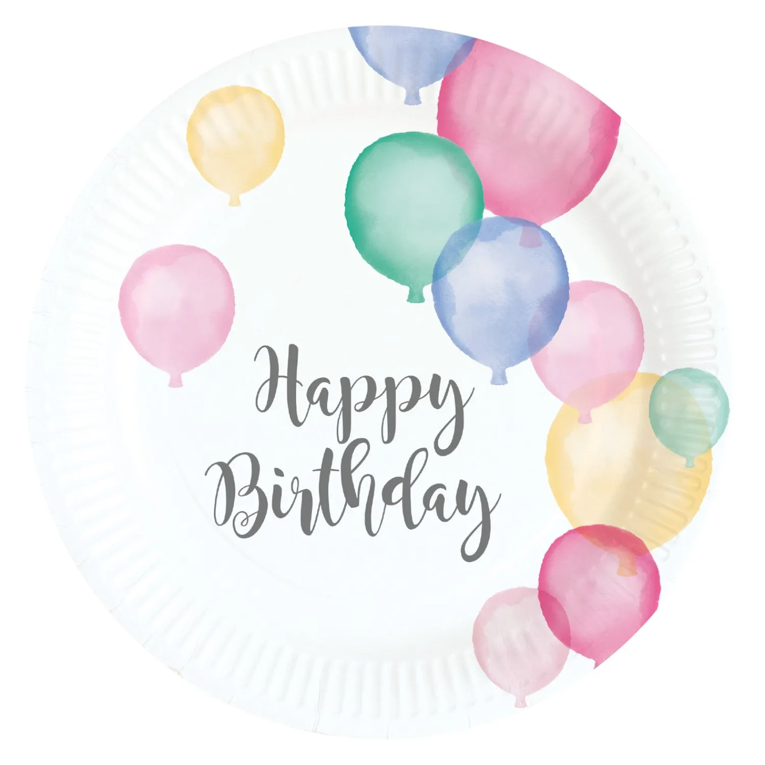 Syntymäpäivät|Syntymäpäivät>IV Beck / Amscan Europe GmbH, Dettinger Str. 148, 73230 Kirchheim/Teck, Germany, www.amscan-europe.com Happy Birthday ilmapallot pahvilautanen 8kpl/pkt