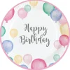 Lautaset>IV Beck / Amscan Europe GmbH, Dettinger Str. 148, 73230 Kirchheim/Teck, Germany, www.amscan-europe.com Happy Birthday ilmapallot suuri pahvilautanen 8 kpl/pkt