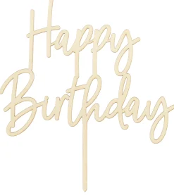 Leivontakoristeet|Muu Kattaustarvike>PartyDeco sp. z o.o. sp. k., ul. Kolumba 1, 70-035 Szczecin, www.partydeco.com Happy Birthday kakunkoriste puinen 16,5 cm