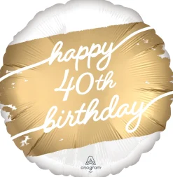 Pienet Foliopallot|Numerofoliopallot>Anagram International Inc, 7700 Anagram Drive, MN 55344-7307, USA, http://www.anagramballoons.com/ Happy Birthday 40 kulta foliopallo