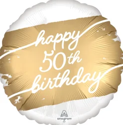 Syntymäpäivät|Syntymäpäivät>Anagram International Inc, 7700 Anagram Drive, MN 55344-7307, USA, http://www.anagramballoons.com/ Happy Birthday 50 kulta foliopallo