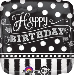 Pienet Foliopallot>Anagram International Inc, 7700 Anagram Drive, MN 55344-7307, USA, http://www.anagramballoons.com/ Happy Birthday liitutaulu foliopallo