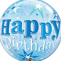 Erikoisilmapallot|Erikoisfoliopallot> Happy Birthday läpikuultava kuplailmapallo