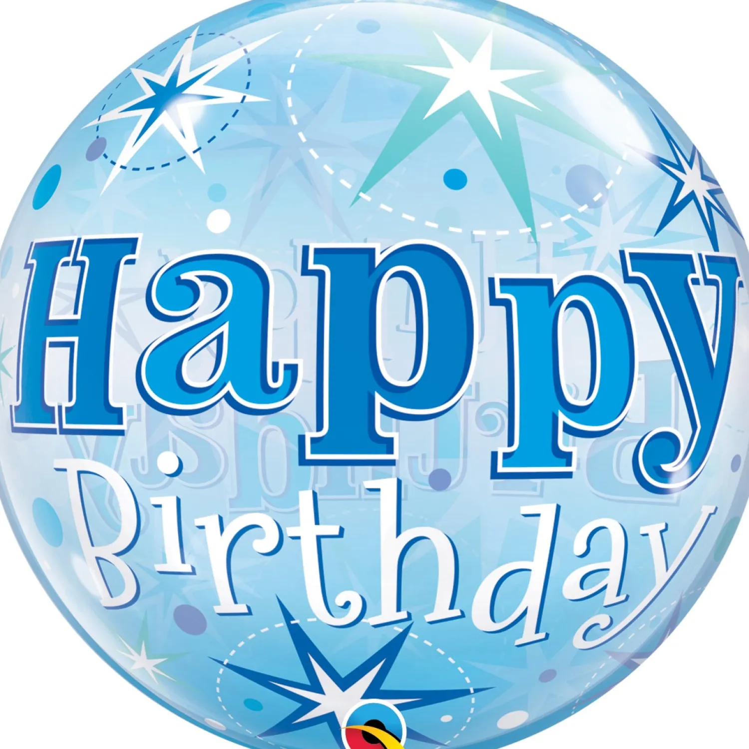 Erikoisilmapallot|Erikoisfoliopallot> Happy Birthday läpikuultava kuplailmapallo