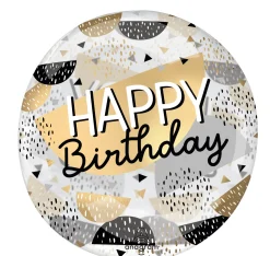 Erikoisfoliopallot>Anagram International Inc, 7700 Anagram Drive, MN 55344-7307, USA, http://www.anagramballoons.com/ Happy Birthday läpikuultava kuplailmapallo