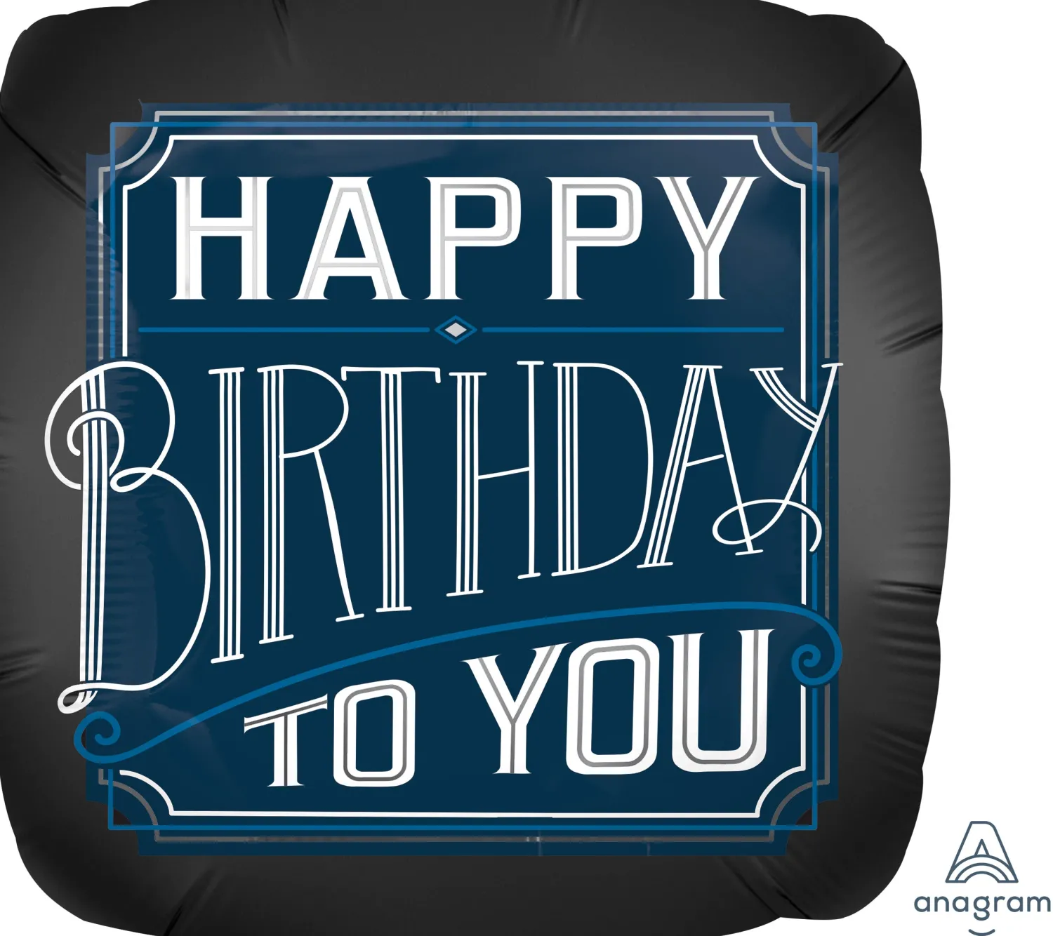 Pienet Foliopallot>Anagram International Inc, 7700 Anagram Drive, MN 55344-7307, USA, http://www.anagramballoons.com/ Happy Birthday musta foliopallo