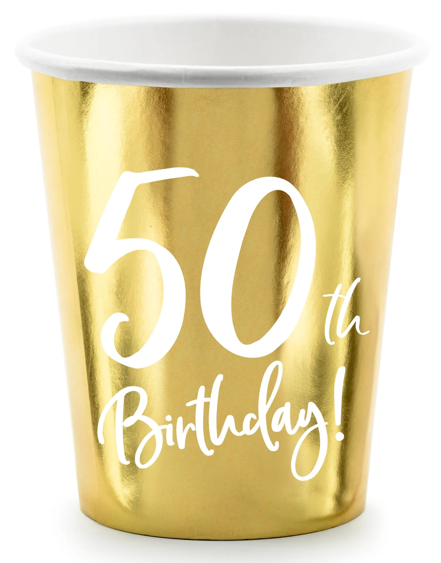 Syntymäpäivät|Syntymäpäivät>PartyDeco sp. z o.o. sp. k., ul. Kolumba 1, 70-035 Szczecin, www.partydeco.com Happy Birthday 50 pahvimuki korkeakiiltokulta 6 kpl/pkt