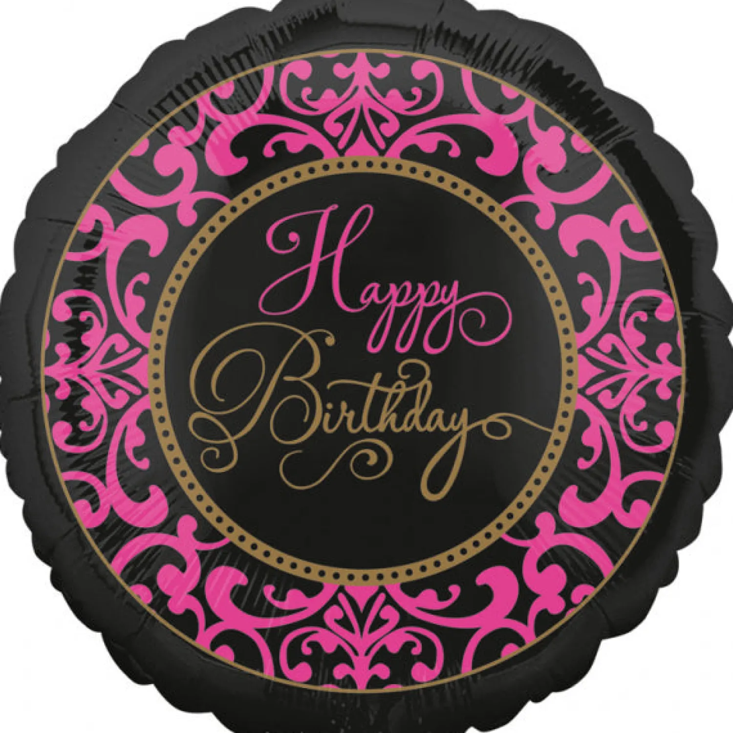 Pienet Foliopallot>Anagram International Inc, 7700 Anagram Drive, MN 55344-7307, USA, http://www.anagramballoons.com/ Happy Birthday pinkit kiehkurat foliopallo