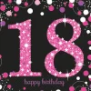 Lautasliinat>IV Beck / Amscan Europe GmbH, Dettinger Str. 148, 73230 Kirchheim/Teck, Germany, www.amscan-europe.com Happy Birthday 18 pinkki suuri lautasliina 16 kpl/pkt