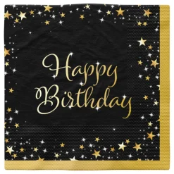 Syntymäpäivät|Syntymäpäivät>Juhlamaailma Happy Birthday, suuri lautasliina 16 kpl/pkt