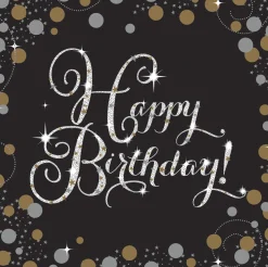 Syntymäpäivät|Syntymäpäivät>IV Beck / Amscan Europe GmbH, Dettinger Str. 148, 73230 Kirchheim/Teck, Germany, www.amscan-europe.com Happy Birthday, suuri lautasliina 16 kpl/pkt