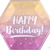 Lautaset> Happy Birthday suuri pahvilautanen 23 cm ruusukullan sävyt 8 kpl/pkt