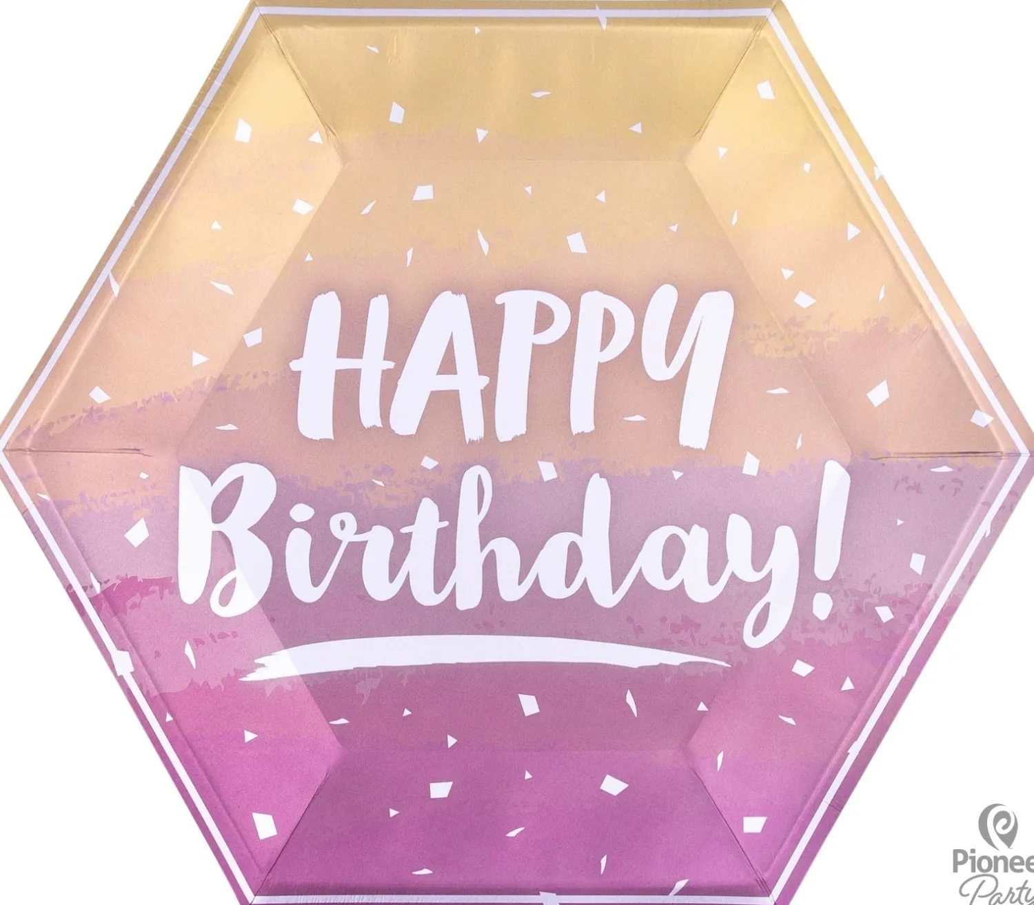 Syntymäpäivät|Syntymäpäivät> Happy Birthday suuri pahvilautanen 23 cm ruusukullan sävyt 8 kpl/pkt