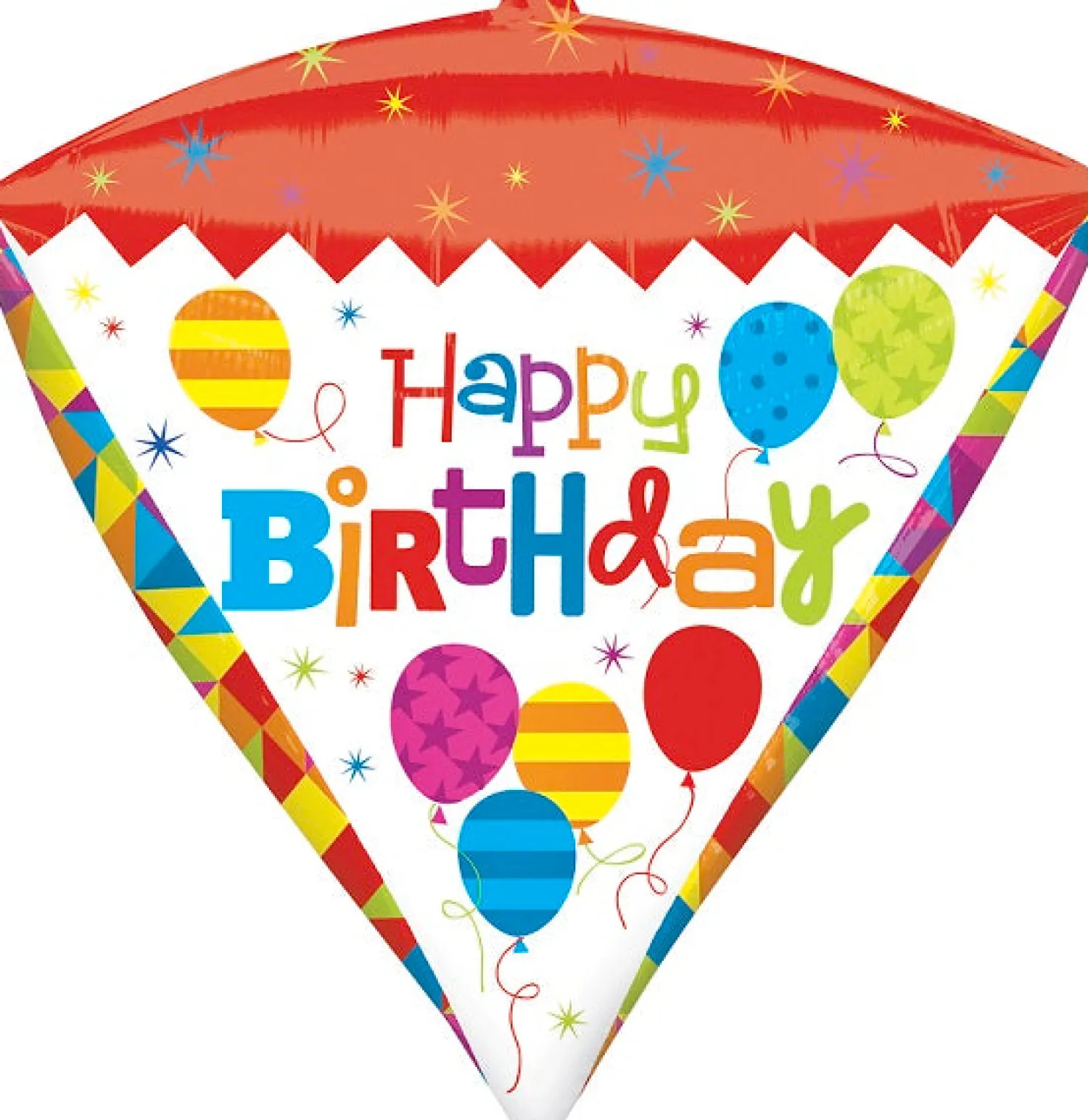 Erikoisfoliopallot>Anagram International Inc, 7700 Anagram Drive, MN 55344-7307, USA, http://www.anagramballoons.com/ Happy Birthday timantti 3D muotofoliopallo