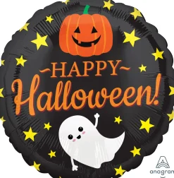 Pienet Foliopallot|Halloween>Anagram International Inc, 7700 Anagram Drive, MN 55344-7307, USA, http://www.anagramballoons.com/ Happy Halloween kurpitsa ja haamu foliopallo