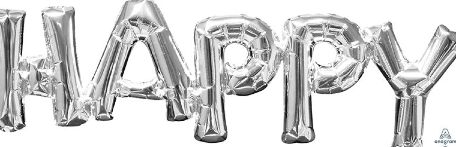 Erikoisilmapallot>Anagram International Inc, 7700 Anagram Drive, MN 55344-7307, USA, http://www.anagramballoons.com/ Happy kirjaimet puhallettava foliopallo